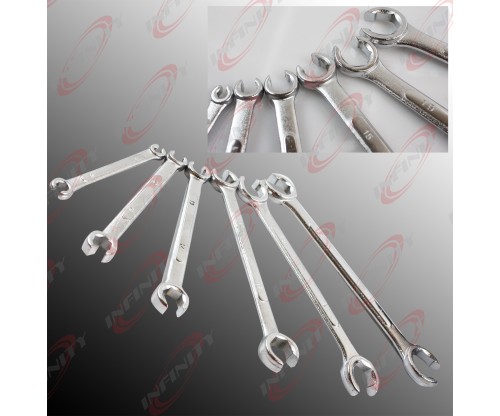  6pc Flare Nut Wrench Set (MM) Metric Drop Forged Carbon Steel Wrench